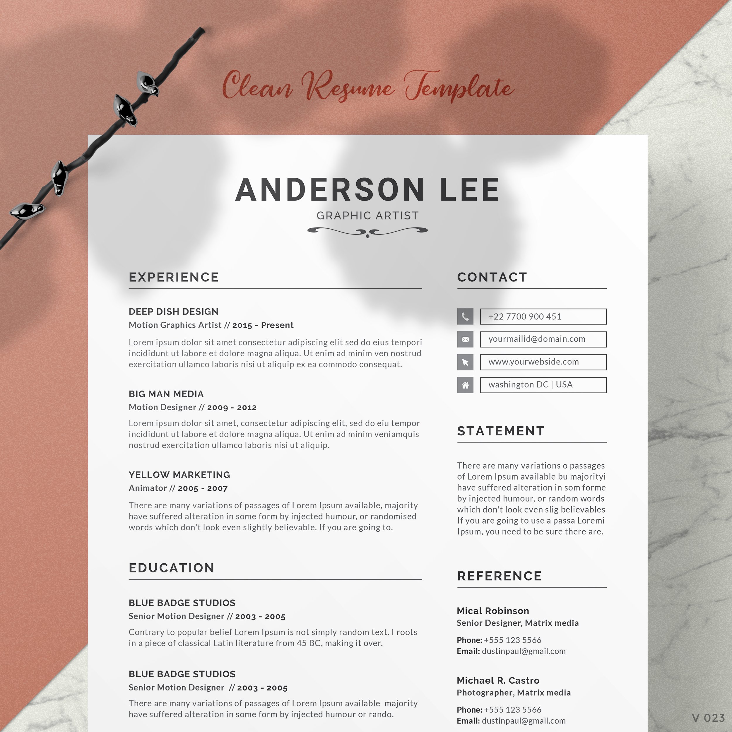 Word Resume/CV preview image.