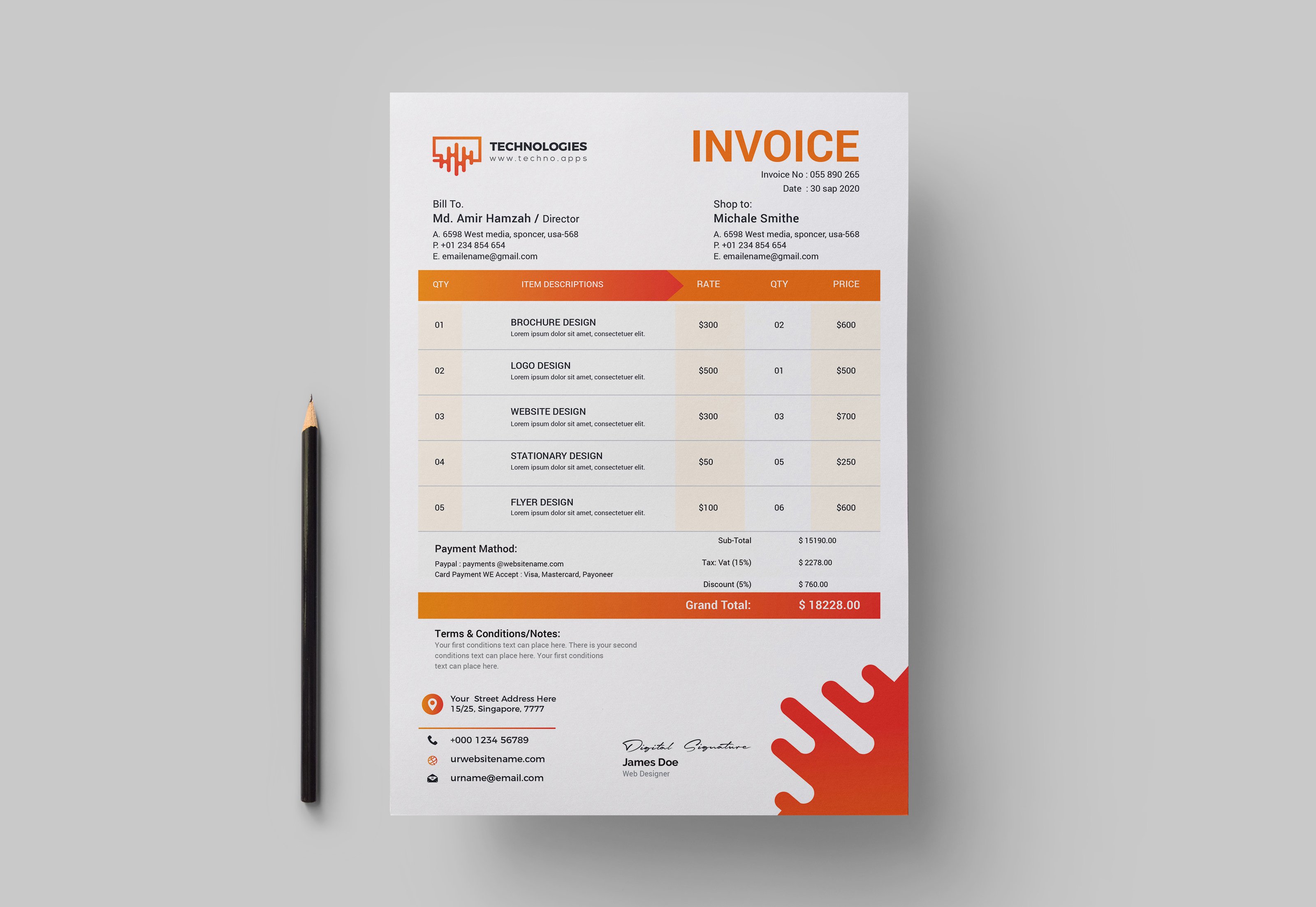Invoice preview image.