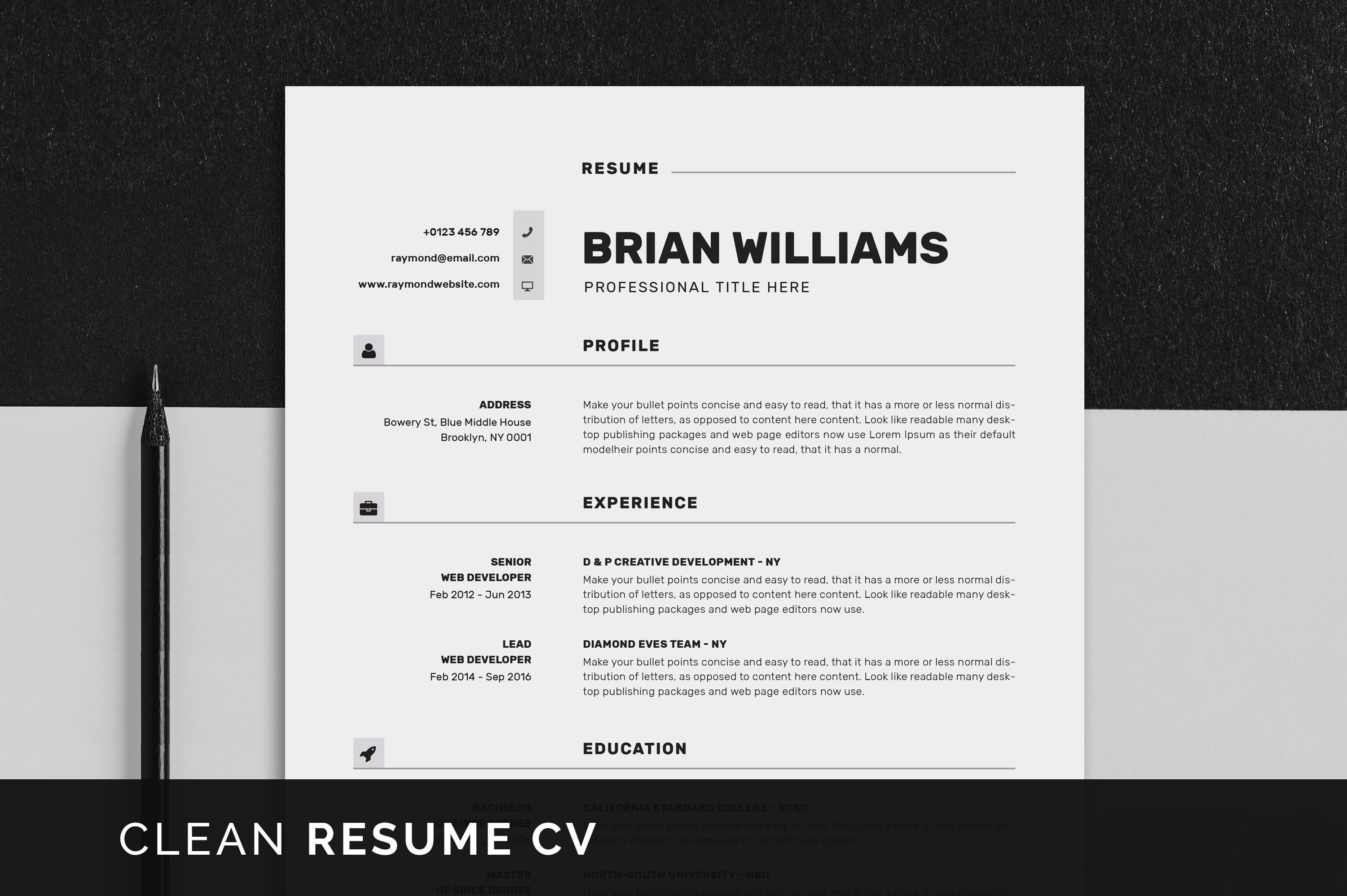 Resume/CV cover image.