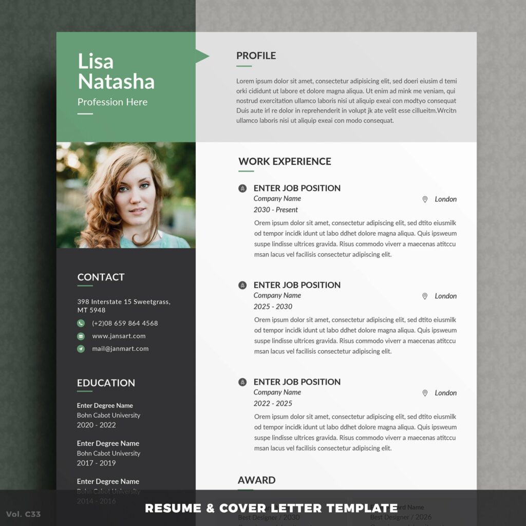 Female Resume/CV Word – MasterBundles