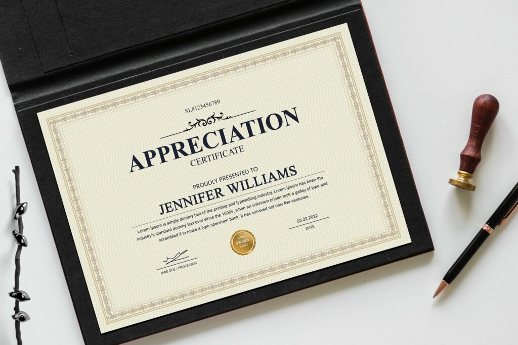 Printable Certificate Template – MasterBundles