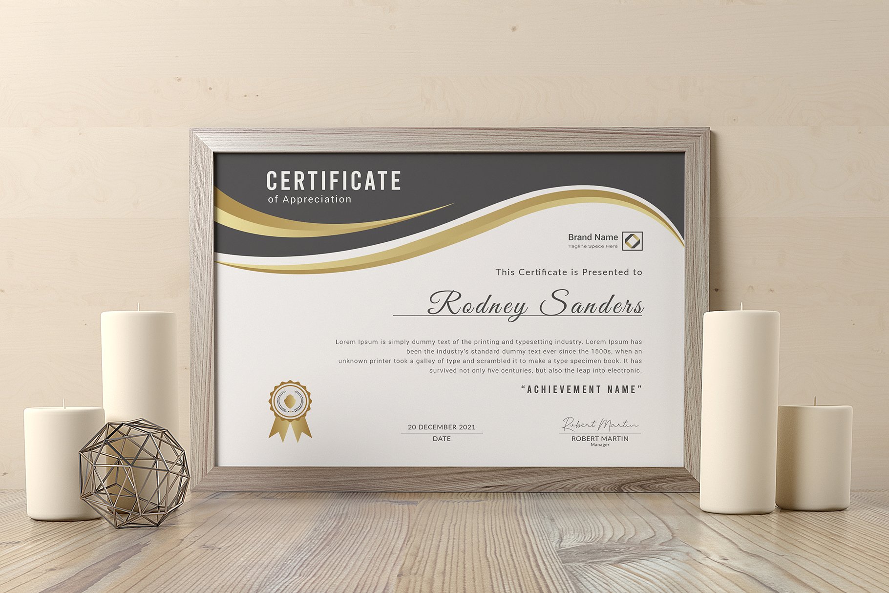 Modern Certificate of Appreciation preview image.
