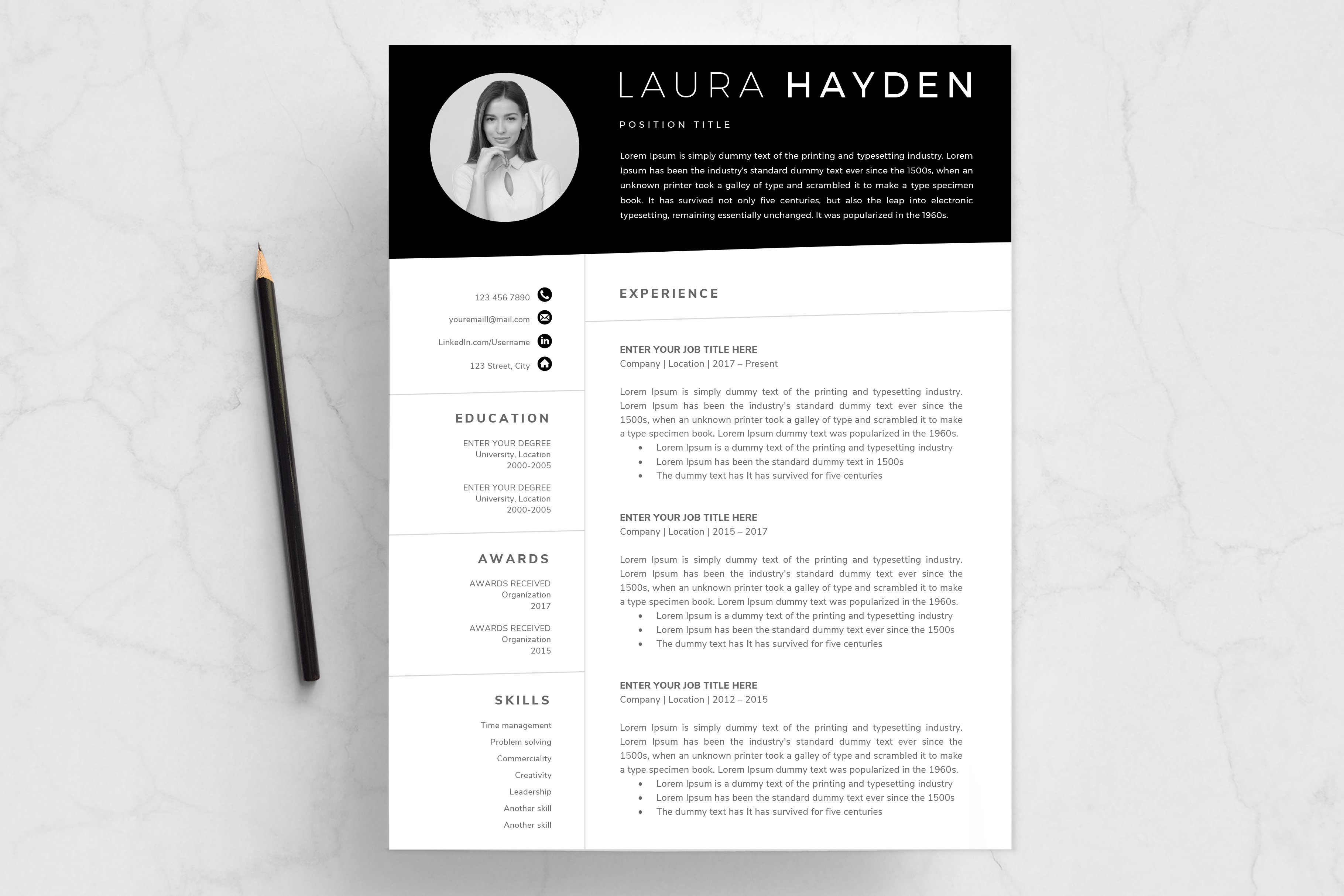 Resume Template preview image.