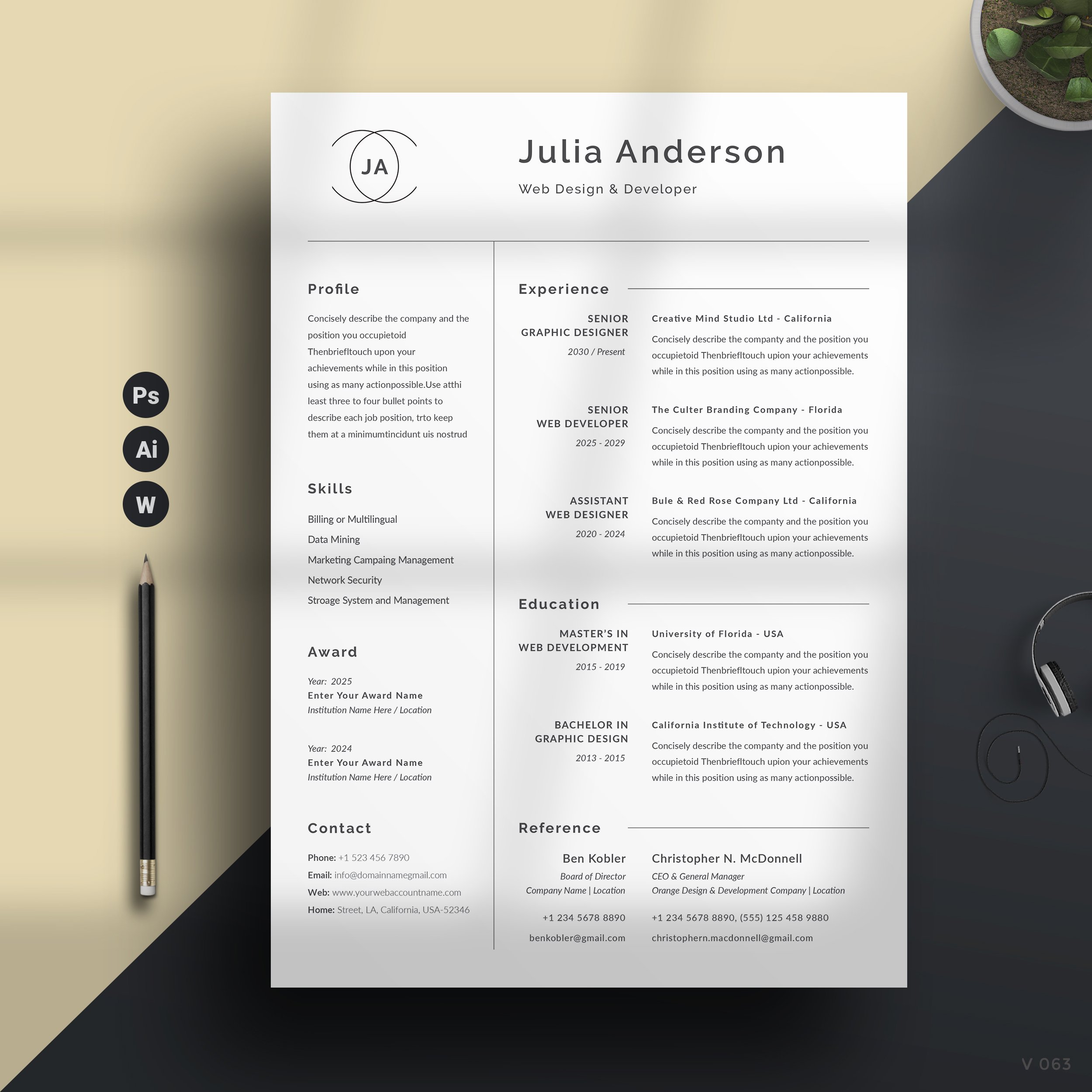 Clean Resume/CV preview image.