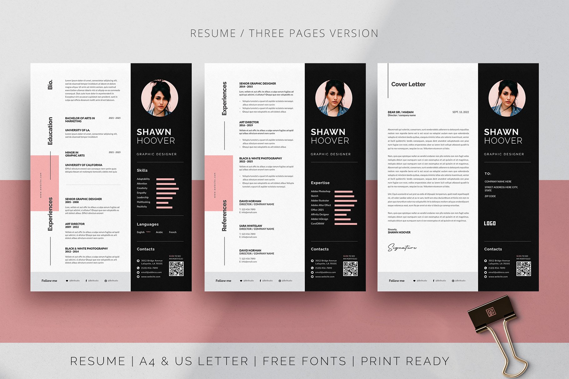 Resume Template | DOCX, PSD, INDD preview image.
