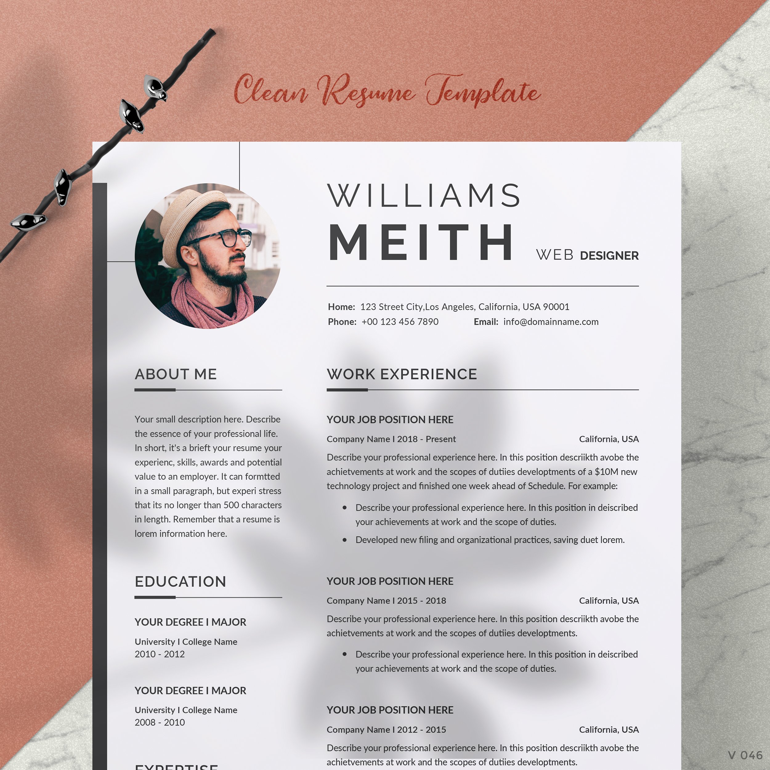 Resume/CV Word preview image.