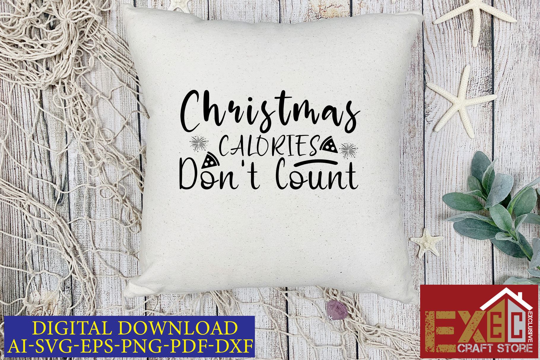 Christmas pillow with the words christmas don't count on it.