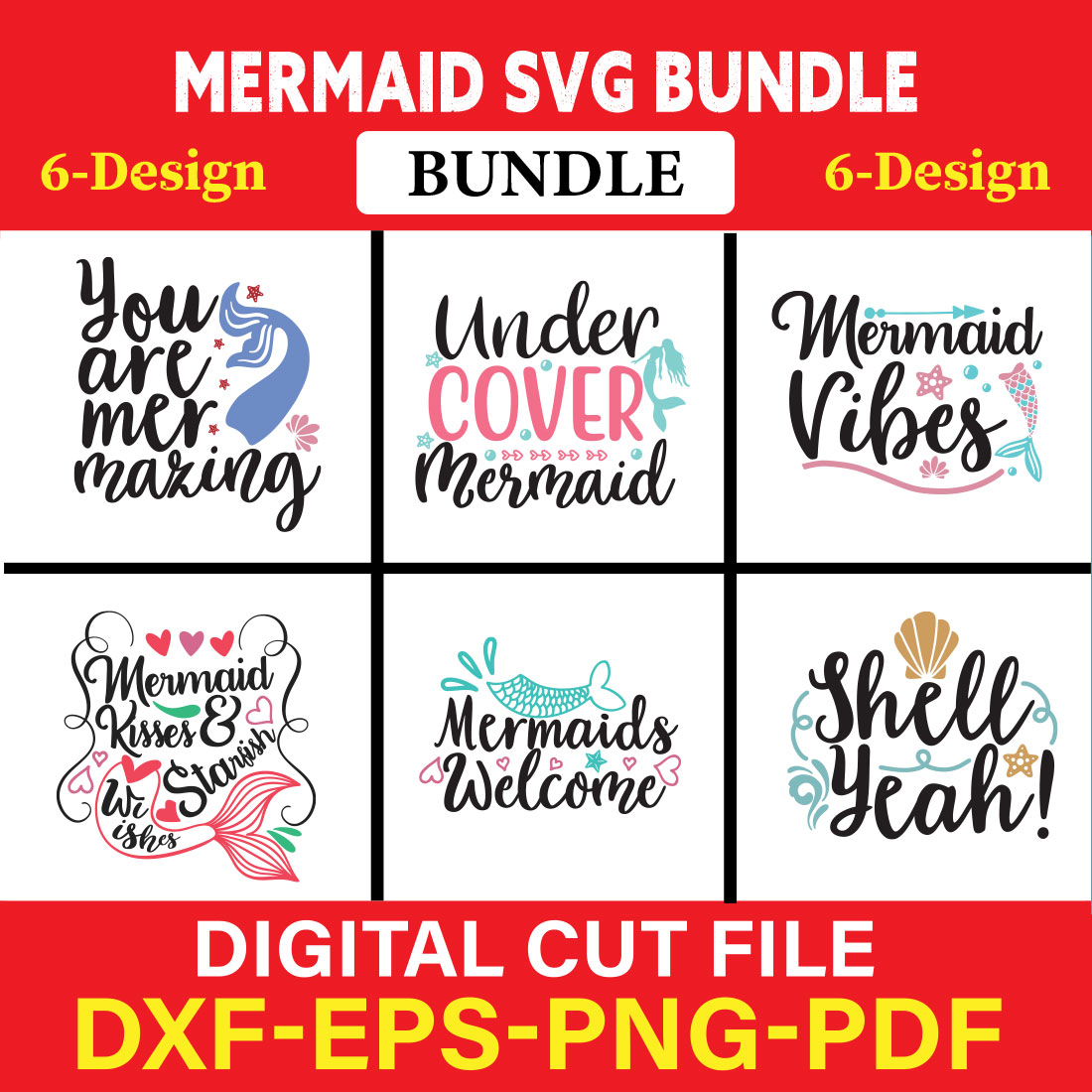 Mermaid T-shirt Design Bundle Vol-2 cover image.
