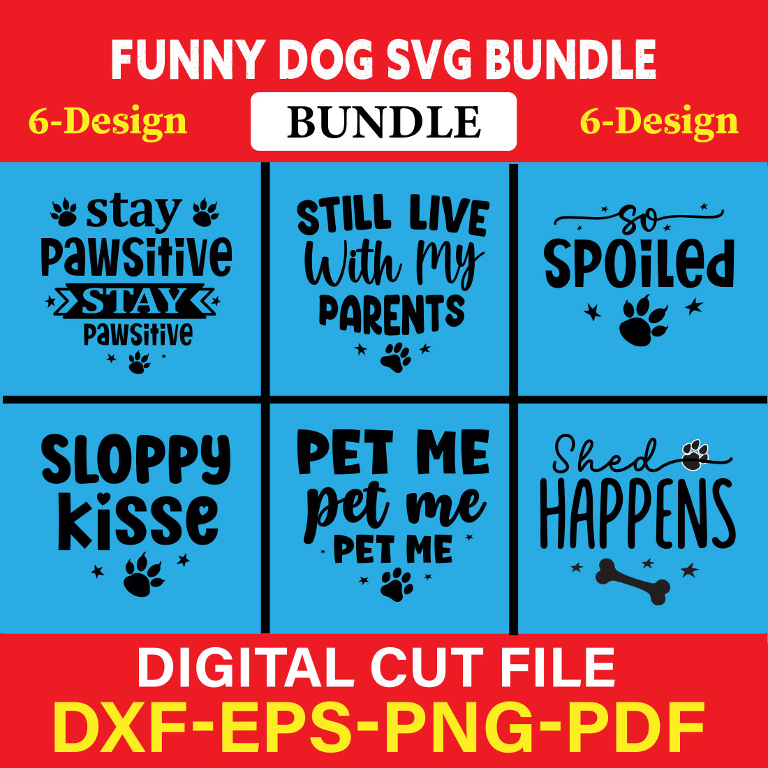 Funny Dog T-shirt Design Bundle Vol-5 cover image.