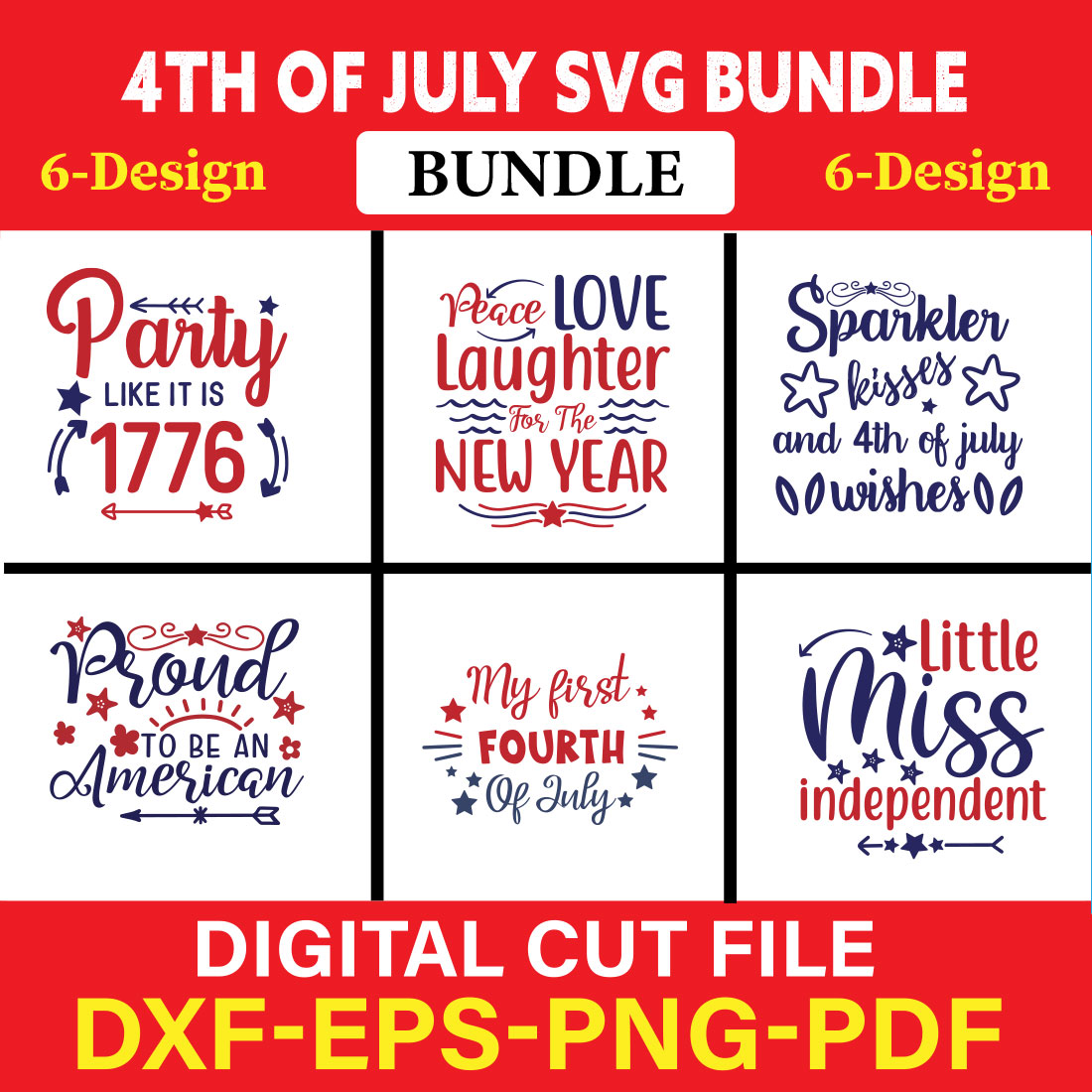 4th Of July T-shirt Design Bundle Vol-3 cover image.