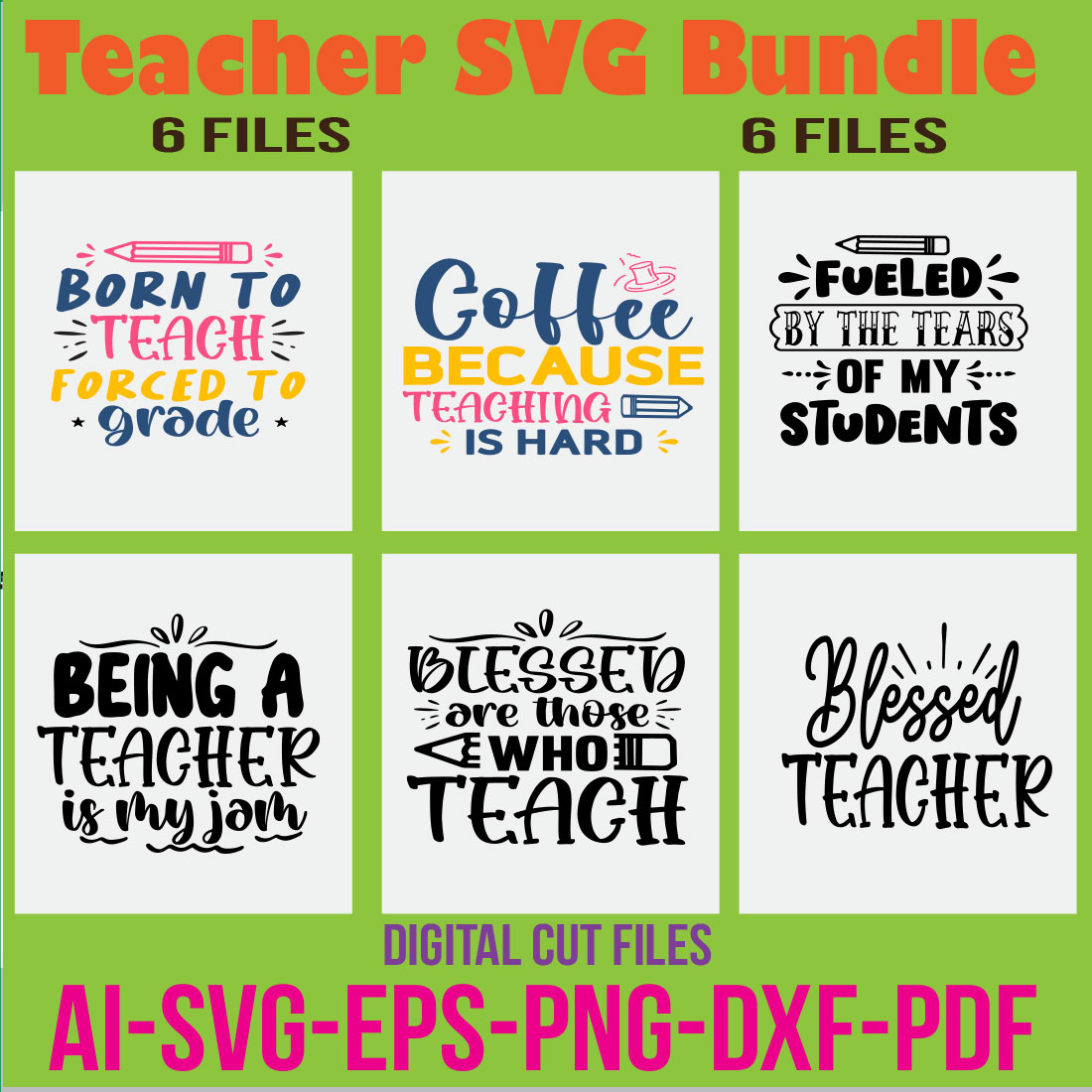 Teacher SVG Bundle cover image.