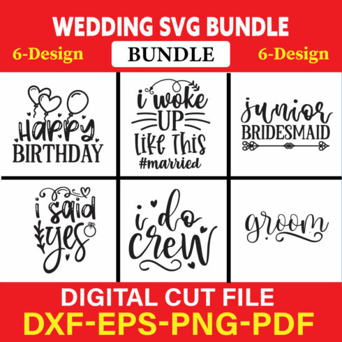 Wedding T-shirt Design Bundle Vol-6 cover image.