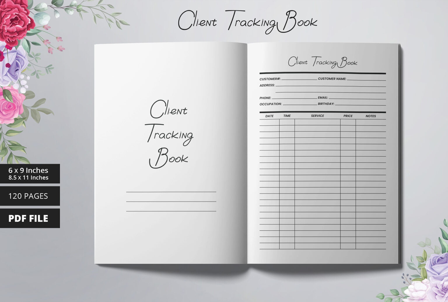 Client Tracking Book | KDP Interior - MasterBundles