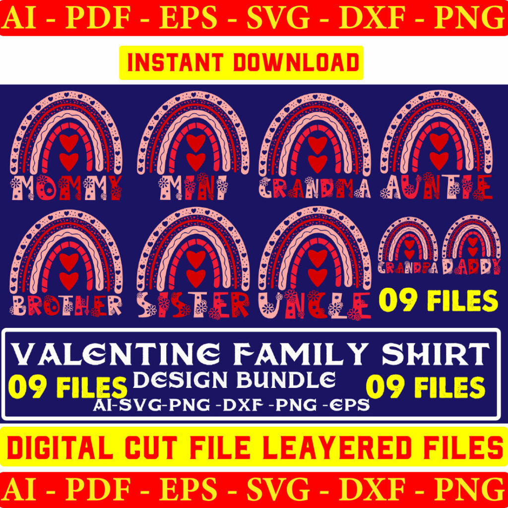 Svg File Matching Valentine SVG Bundle, Valentine Svg, Valentine Heart Svg, Cricut File ...