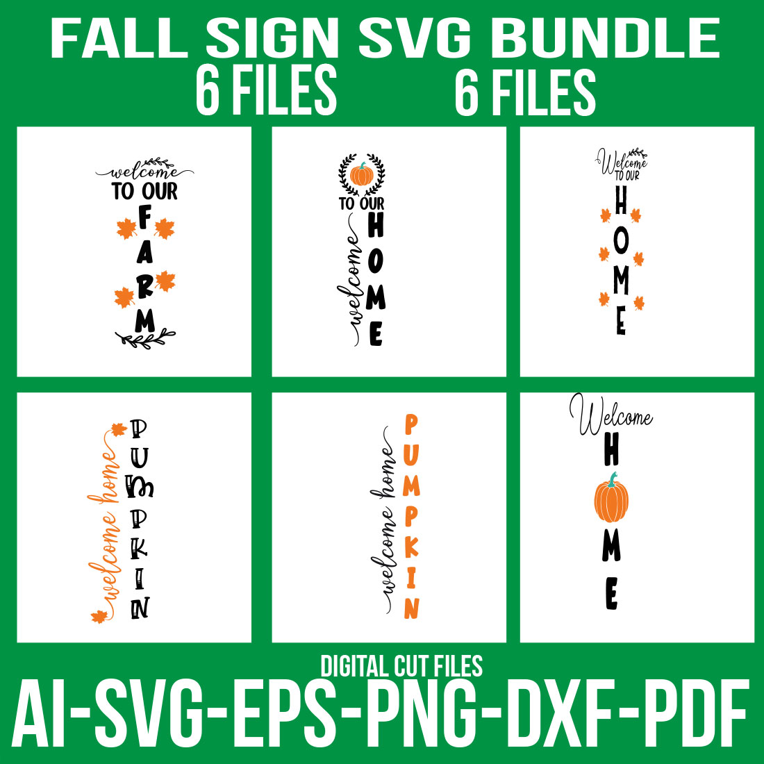 Fall Sign SVG Bundle cover image.