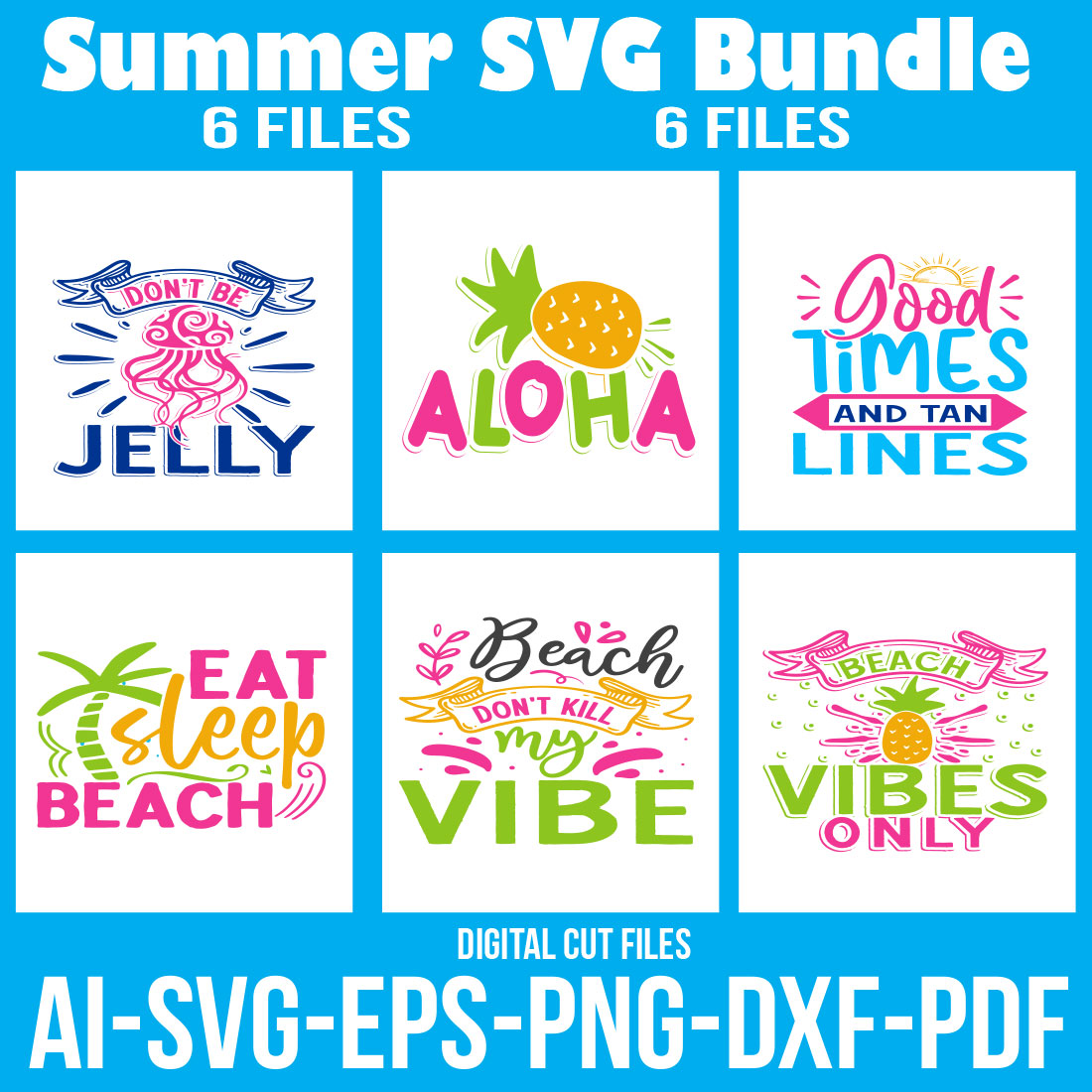 Summer SVG Bundle cover image.