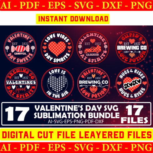 Valentine's Day sublimation SVG Bundle, Sublimation Valentines Day Card Design , Art Prints, Be Mine svg with Heart, Heart Art Prints cover image.