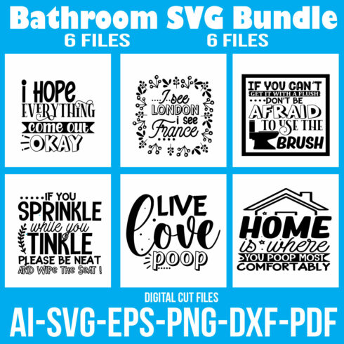 Bathroom SVG Bundle cover image.