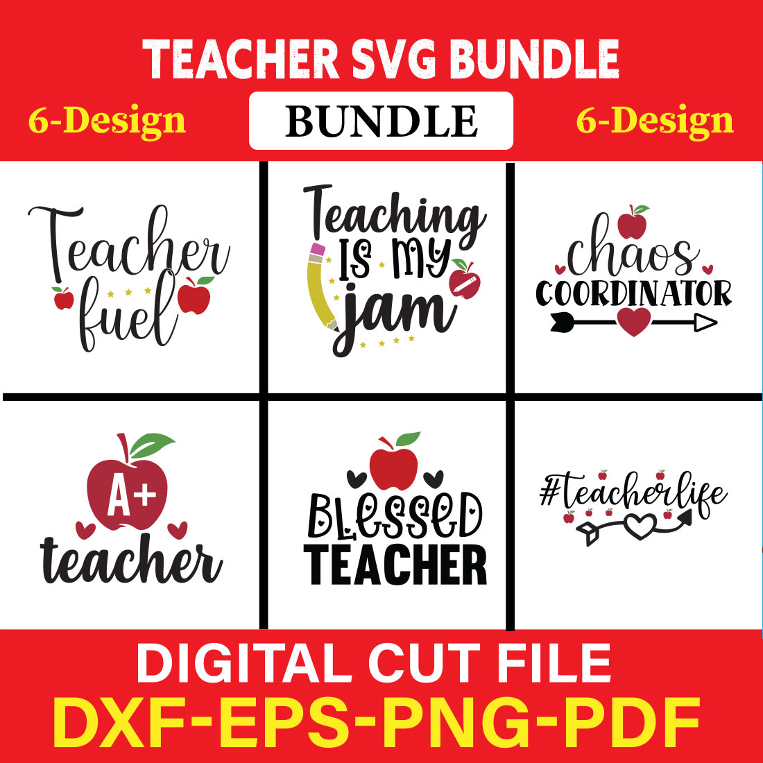 Teacher T-shirt Design Bundle Vol-3 cover image.