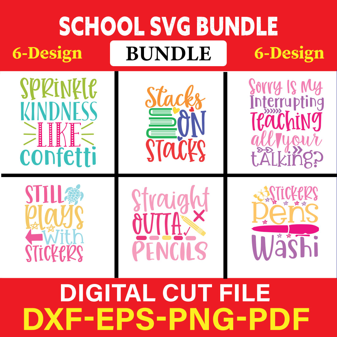 School T-shirt Design Bundle Vol-18 cover image.