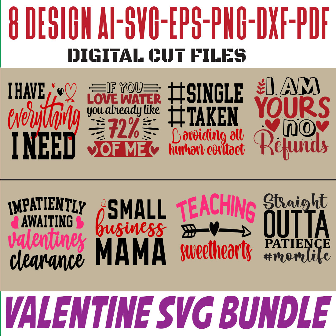 Valentine SVG Bundle cover image.