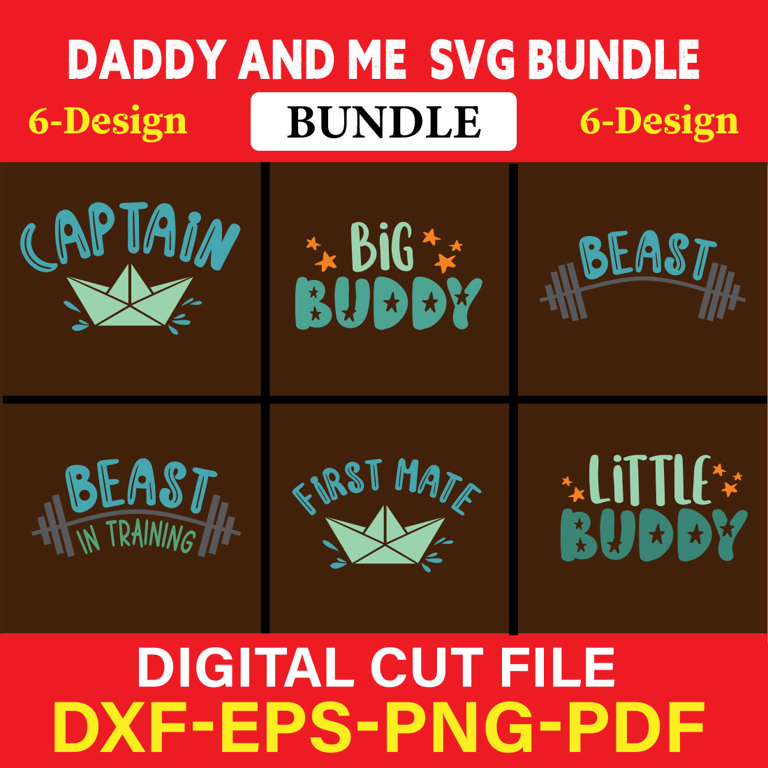 Daddy And Me T-shirt Design Bundle Vol-5 cover image.