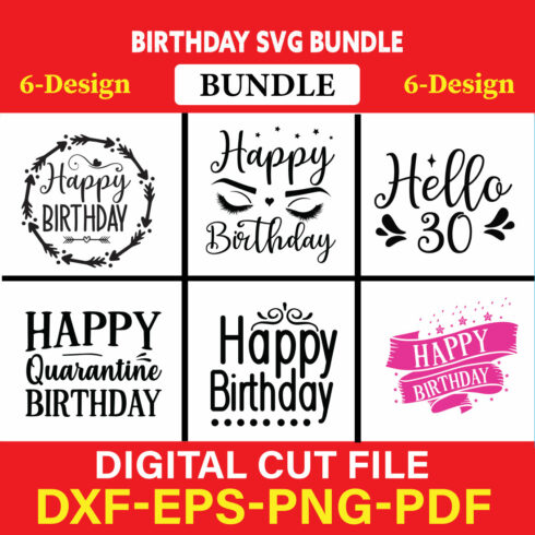 Birthday T-shirt Design Bundle Vol-8 cover image.