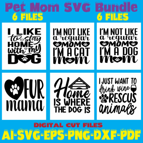 Pet Mom SVG Bundle cover image.