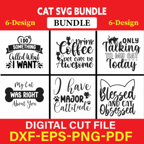 Cat svg bundle, cat mom svg,Cat T-shirt svg , crazy cat lady svg Vol-06 cover image.