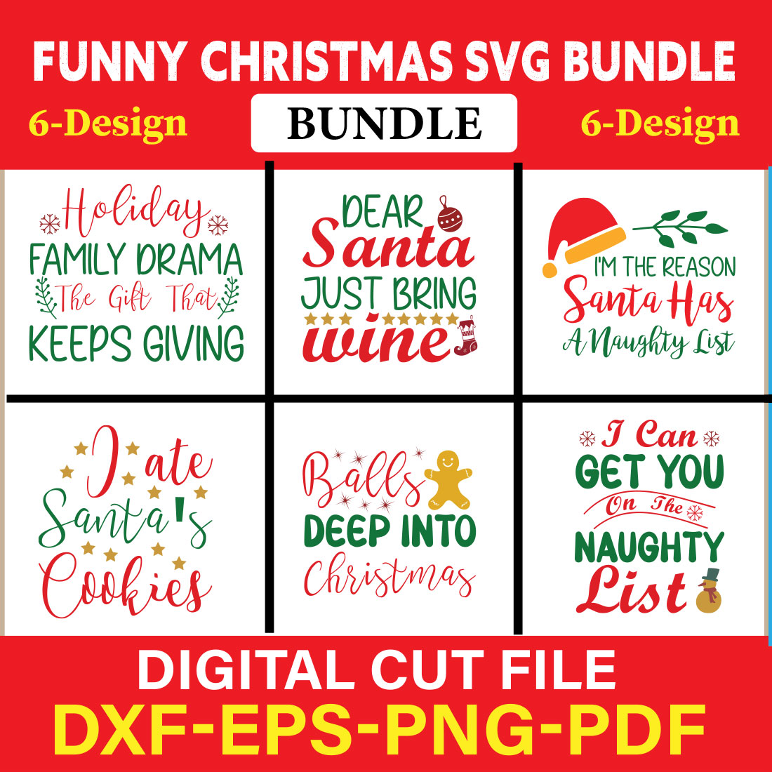 Christmas SVG Bundle / Funny Christmas SVG / Cut File Vol-01 cover image.