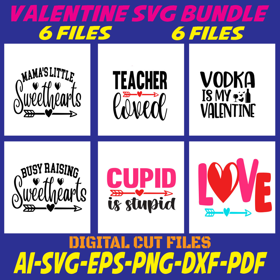 Valentine SVG Bundle cover image.