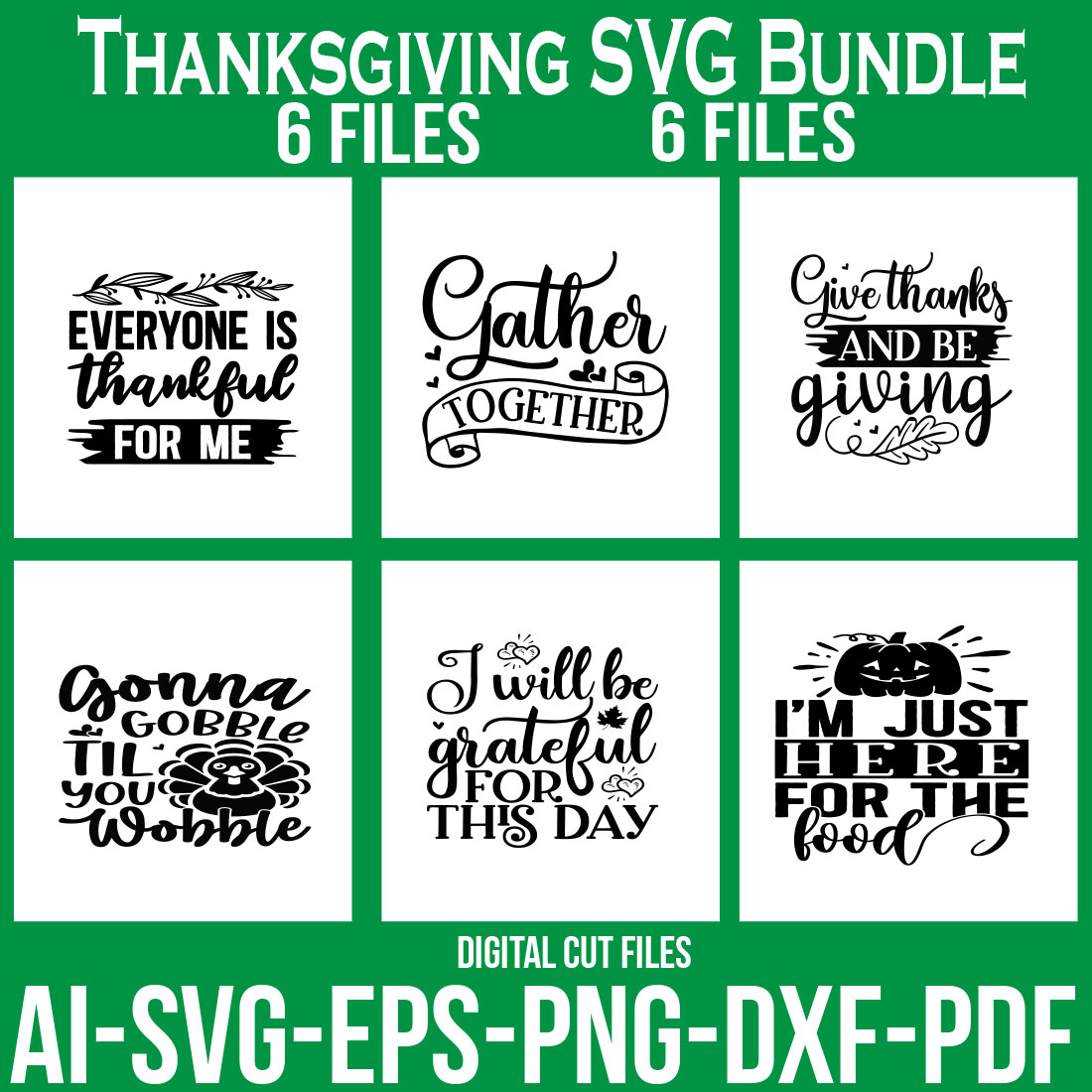 Thanksgiving SVG Bundle cover image.