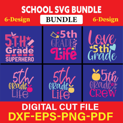 School T-shirt Design Bundle Vol-6 cover image.