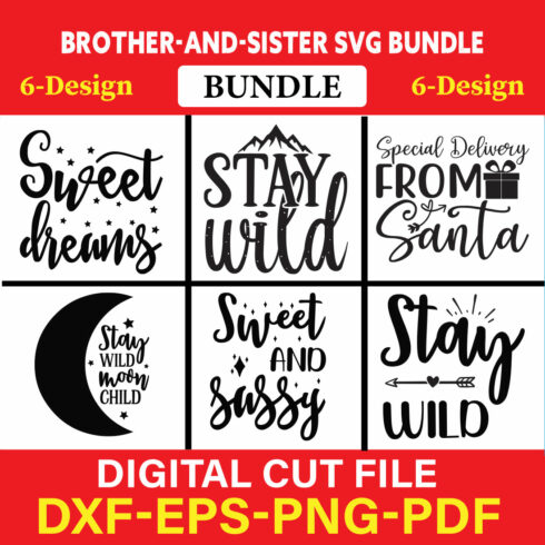 Brother-and-Sister T-shirt Design Bundle Vol-12 cover image.