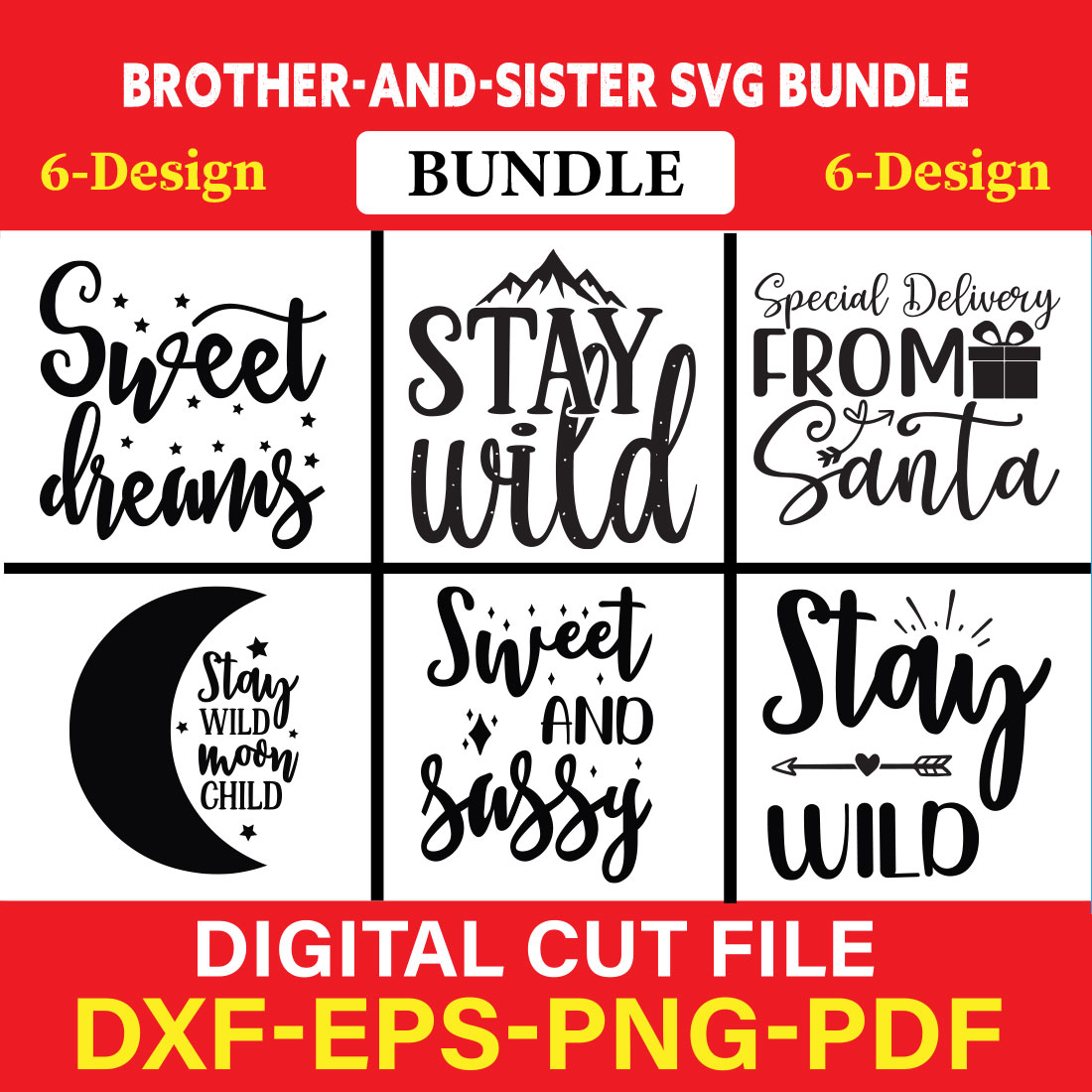 Brother-and-Sister T-shirt Design Bundle Vol-12 cover image.