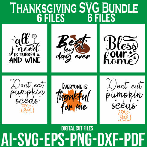 Thanksgiving SVG Bundle cover image.