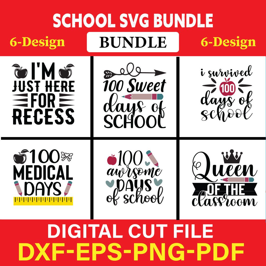 School svg bundle T-shirt Design Bundle Vol-7 cover image.