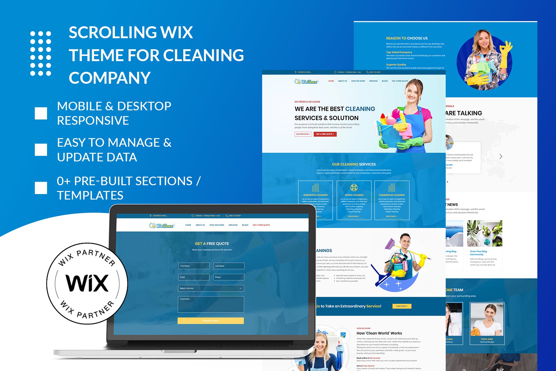 Wix Theme for Cleaning Services cover image.