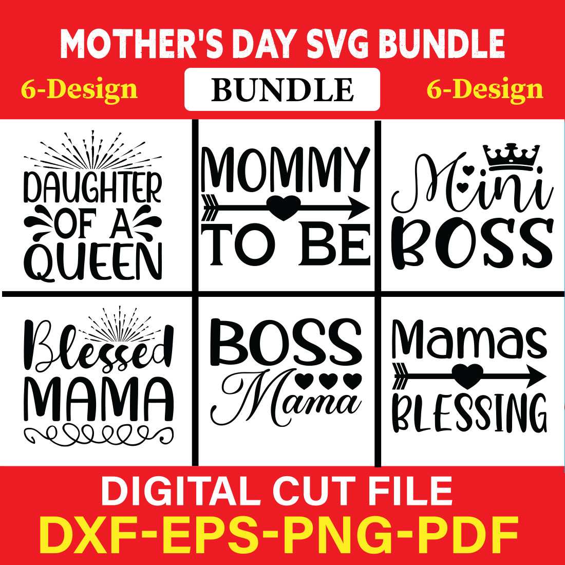 Mother's Day T-shirt Design Bundle Vol-3 cover image.