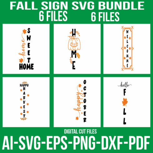 Fall Sign SVG Bundle cover image.