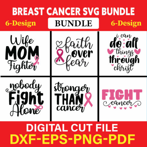 Breast Cancer SVG Bundle, Cancer SVG, Cancer Awareness, Vol-02 cover image.