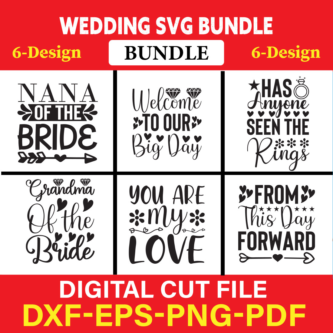 Wedding T-shirt Design Bundle Vol-2 cover image.