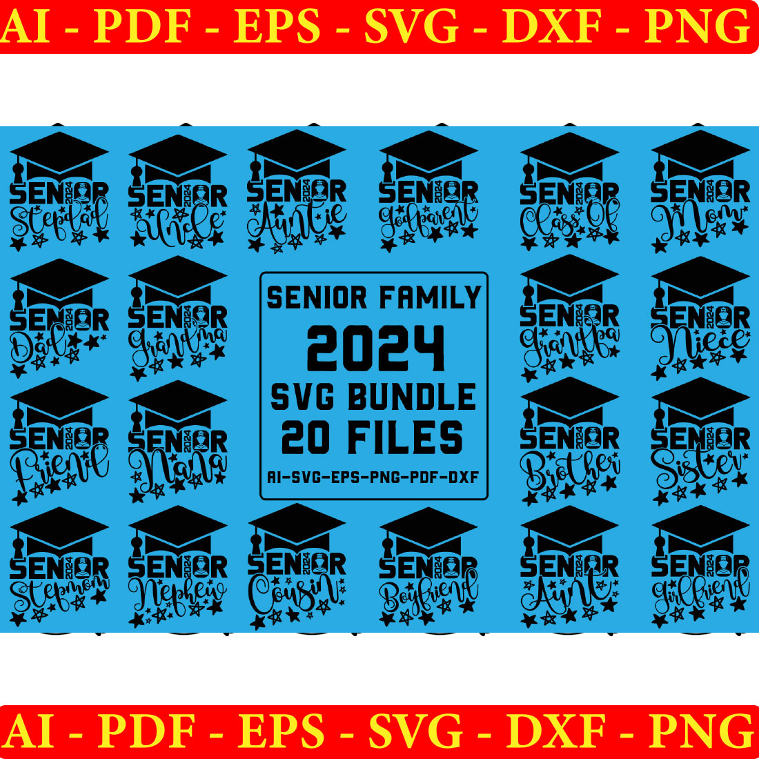Senior Family 2024 SVG Bundle, Graduation Cut Files cover image.