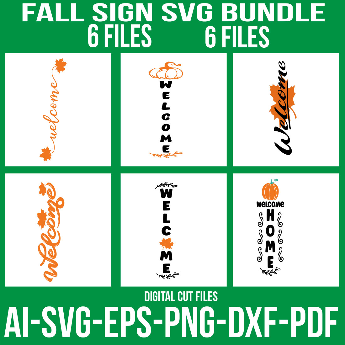 Fall Sign SVG Bundle cover image.