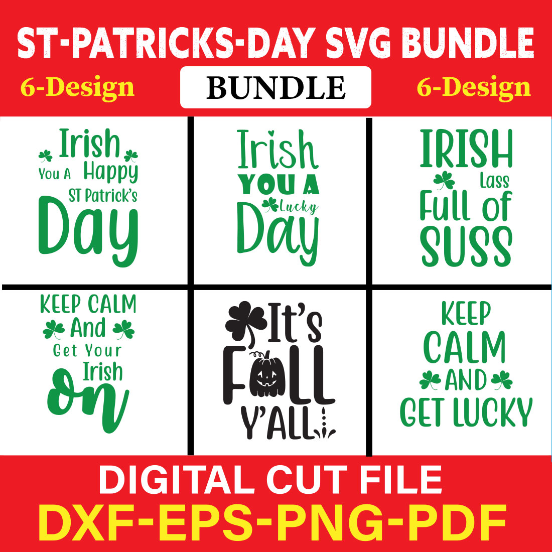 St-Patricks Day T-shirt Design Bundle Vol-3 cover image.
