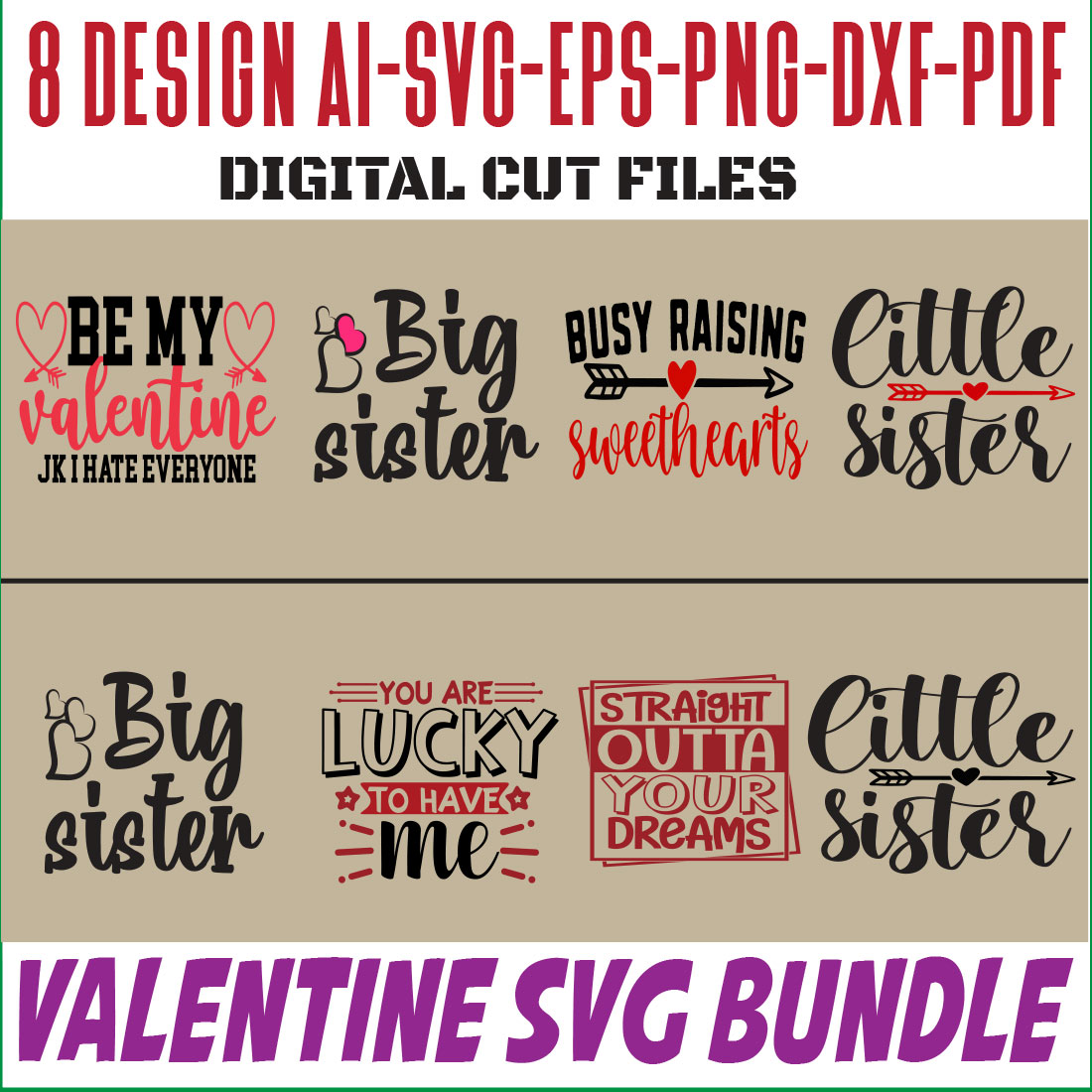 Valentine SVG Bundle cover image.