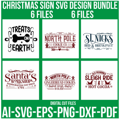 Christmas Sign SVG Bundle cover image.