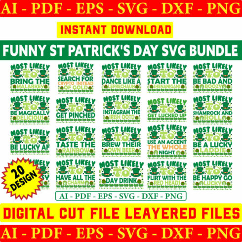 Funny St Patricks Day SVG Bundle, St Patrick's Day Quotes, Funny St Patricks Shirts, Drinking Shirt SVG cover image.