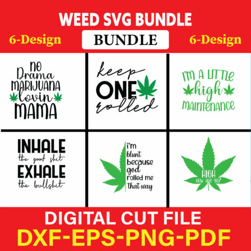Weed T-shirt Design Bundle Vol-3 cover image.