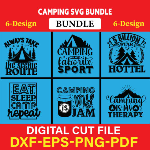 Camping T-shirt Design Bundle Vol-1 cover image.